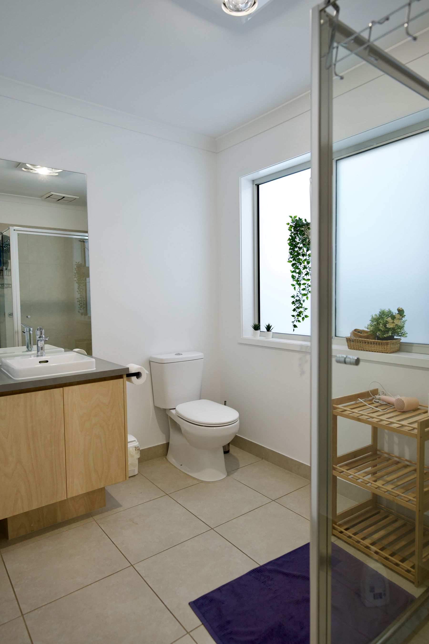 Bathroom with glass shower